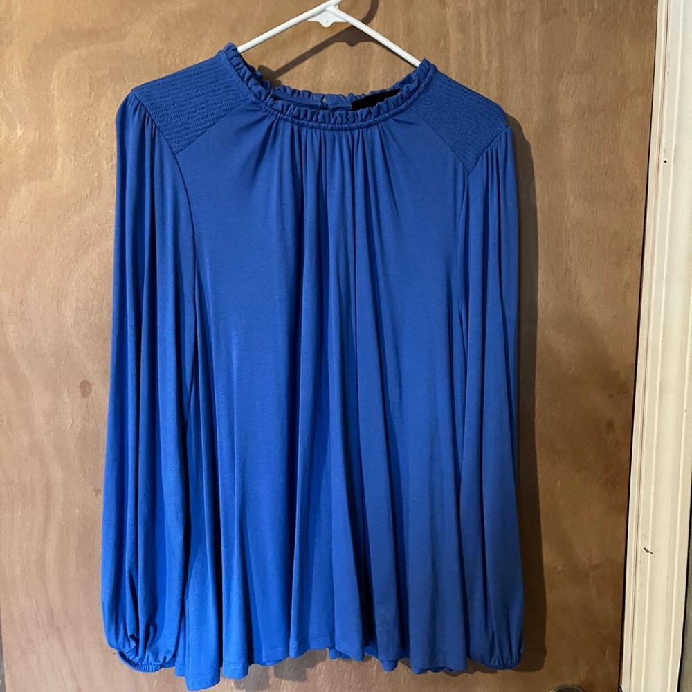 Blue Long Sleeve Blouse